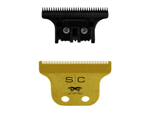 SC Stylecraft Classic Gold Titanium X-Pro Fixed Trimmer Blade with THE ONE Moving Black Diamond DLC Deep Tooth Cutter