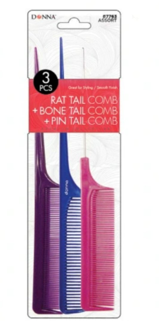 Donna - Rat Tail + Bone Tail + Pin Tail 3 Pack Comb Set - Southwestsix Cosmetics Donna - Rat Tail + Bone Tail + Pin Tail 3 Pack Comb Set Accessories Donna Southwestsix Cosmetics 658302077635 Donna - Rat Tail + Bone Tail + Pin Tail 3 Pack Comb Set