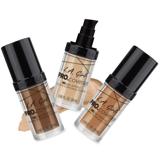 LA Girl PRO Coverge Long Wear Illuminating Foundation - Southwestsix Cosmetics LA Girl PRO Coverge Long Wear Illuminating Foundation Makeup LA Girl Southwestsix Cosmetics White LA Girl PRO Coverge Long Wear Illuminating Foundation