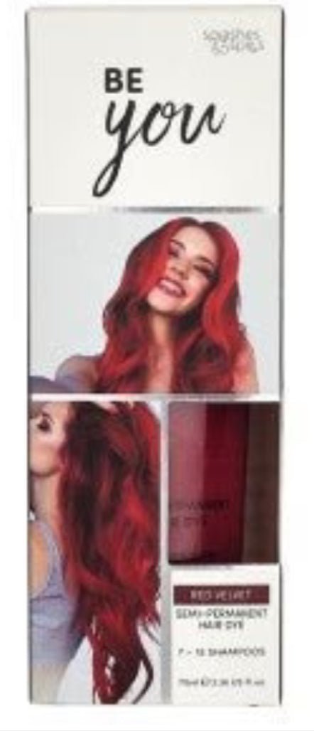 Be You Red Velvet Semi Permanent Hair Dye - Southwestsix Cosmetics Be You Red Velvet Semi Permanent Hair Dye Hair Dyes Be You Southwestsix Cosmetics 5060448782680 Red velvet Be You Red Velvet Semi Permanent Hair Dye