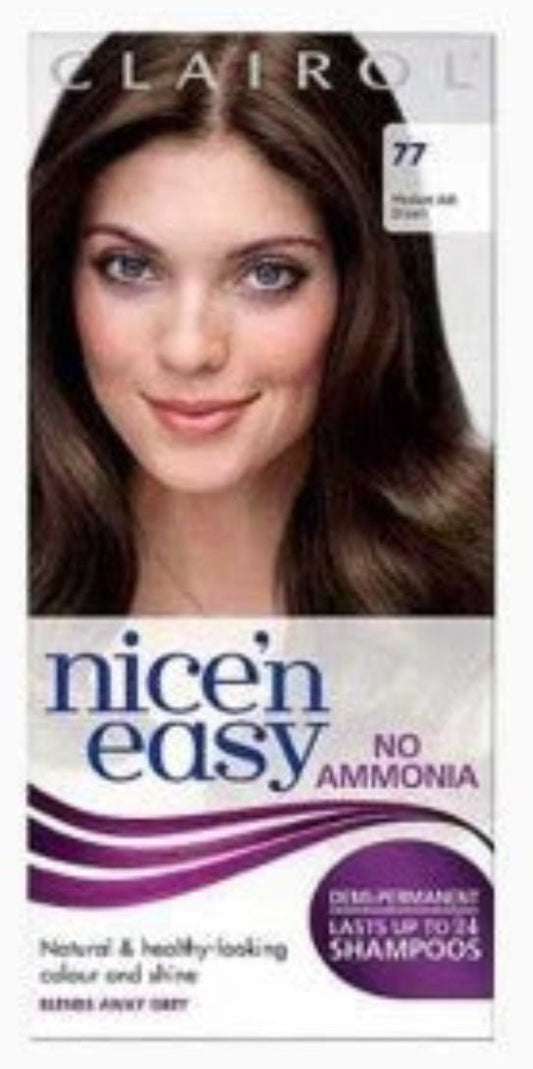 Nice N Easy Demi Permanent Color 77 Medium Ash Brown - Southwestsix Cosmetics Nice N Easy Demi Permanent Color 77 Medium Ash Brown Hair Colour Clairol Southwestsix Cosmetics Nice N Easy Demi Permanent Color 77 Medium Ash Brown