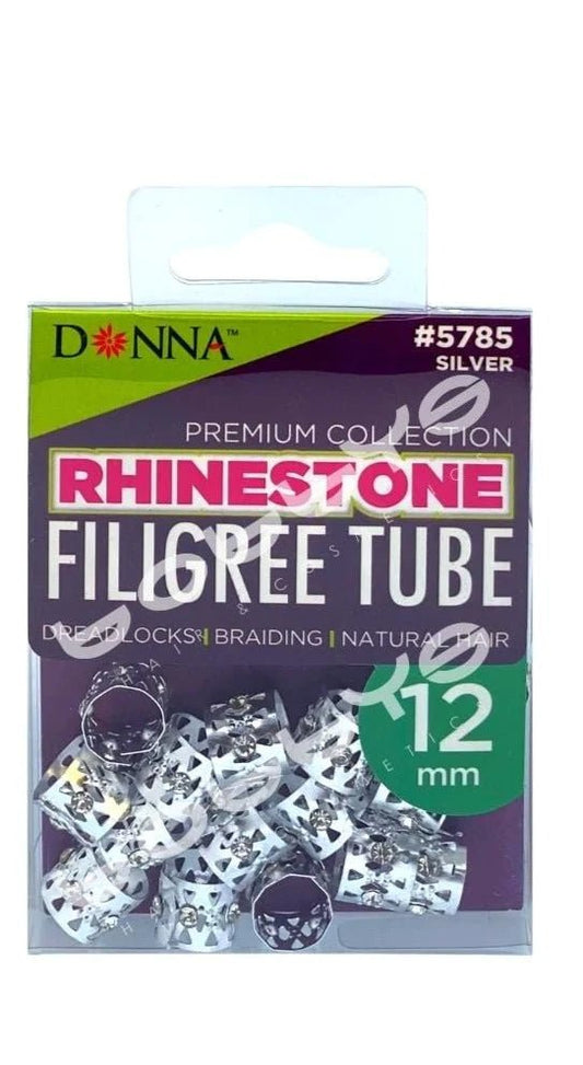 Rhinestone Filigree Tube - Silver - Southwestsix Cosmetics Rhinestone Filigree Tube - Silver Accessories Donna Southwestsix Cosmetics 658302057859 Rhinestone Filigree Tube - Silver