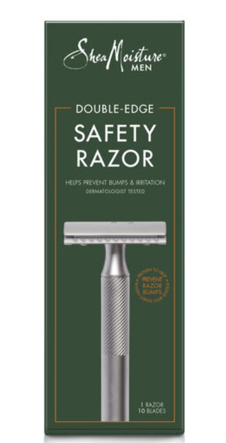 Shea Moisture Mens Double-Edge Safety Razor, 1 Handle, 10 Blades - Southwestsix Cosmetics Shea Moisture Mens Double-Edge Safety Razor, 1 Handle, 10 Blades Mens Care Shea Moisture Southwestsix Cosmetics Shea Moisture Mens Double-Edge Safety Razor, 1 Handle, 10 Blades