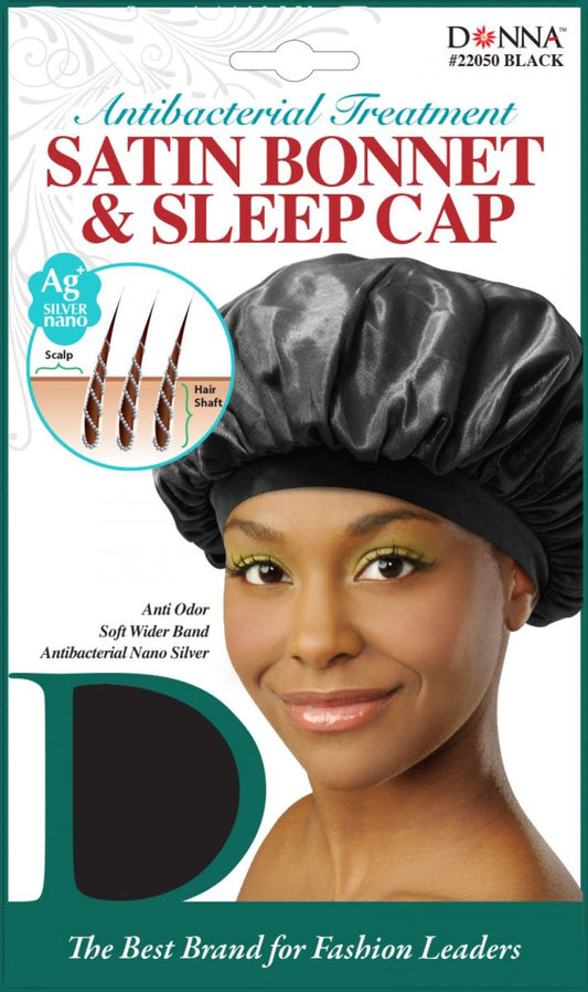 Titan Donna Hair Care Treatment Satin Bonnet And Sleep Cap - Southwestsix Cosmetics Titan Donna Hair Care Treatment Satin Bonnet And Sleep Cap Accessories Titan Donna Southwestsix Cosmetics Black Titan Donna Hair Care Treatment Satin Bonnet And Sleep Cap